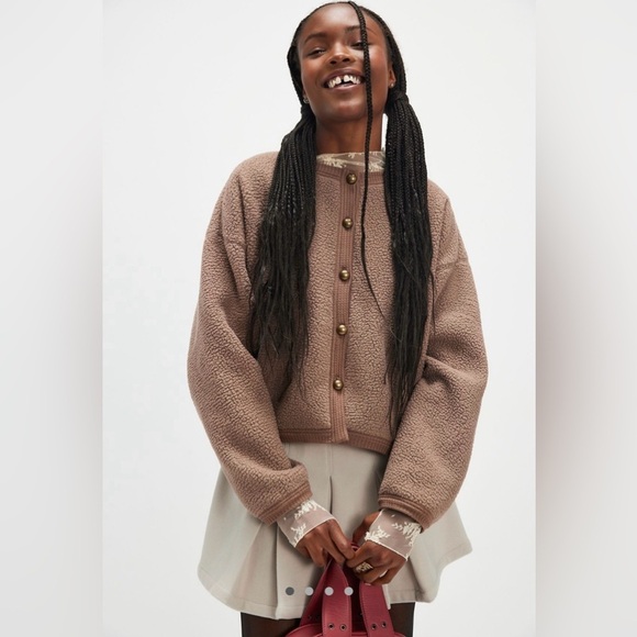 Free People Sweaters - Free People Hug Me Sherpa Cardi